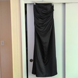 Bill Levkoff Black Satin Evening Gown